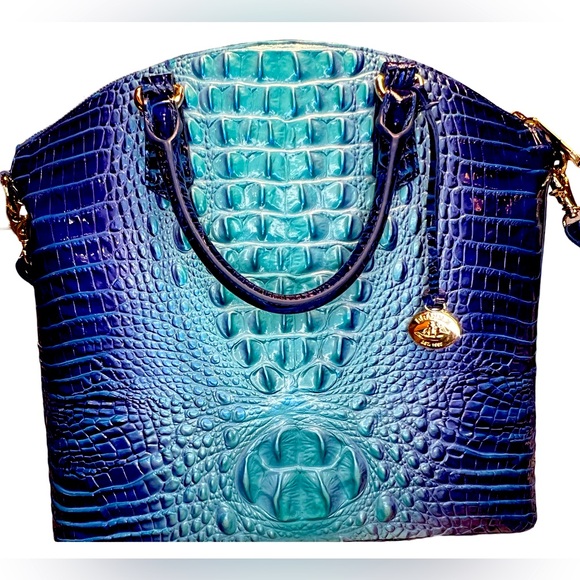 Brahmin NWT Large Blue Teal Duxbury Satche Affinity Ombré Melbourne Bag (P018) - Picture 3 of 12